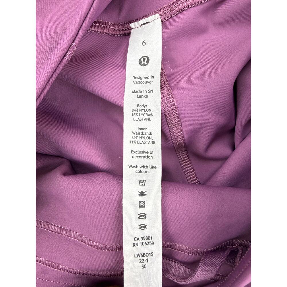 LULULEMON Base Pace High-Rise Crop 23" Size 6 Vintage Plum - Picture 5 of 6